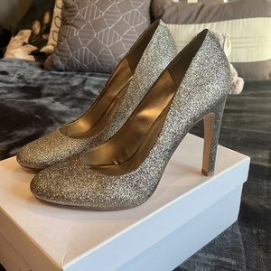 The Limited Gold Glitter Pumps